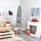 8ft. Pre-Lit Flocked Grand Alpine Artificial Christmas Tree, Clear LED Lights
